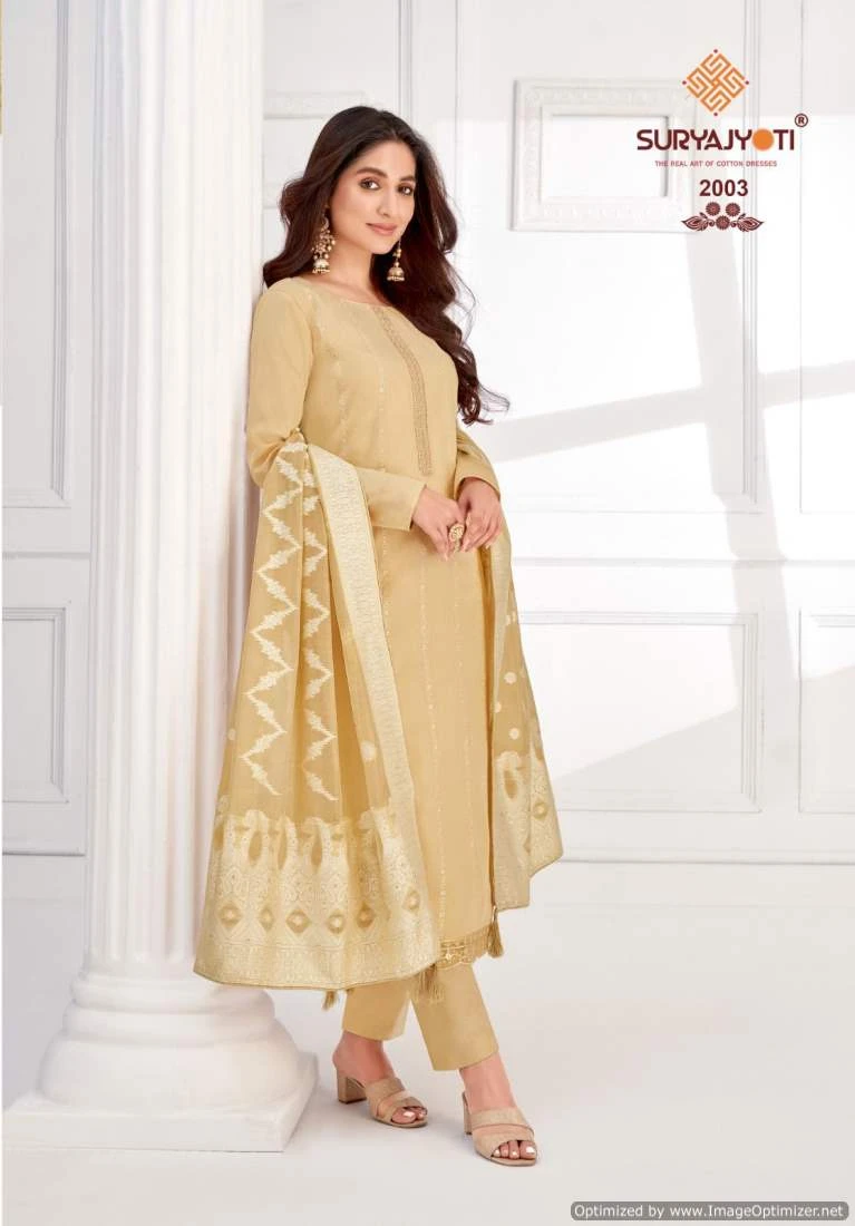 Suryajyoti Khanak Advance Vol 2 Jaam Satin Wholesale Fancy Salwar Suit Catalog — Wholesale Salwar Suits, MPA wholesale from Surat - Gallery Image 4